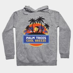 Retro Distressed Palm Trees Cool Breeze by the sea in a beach chair Hoodie